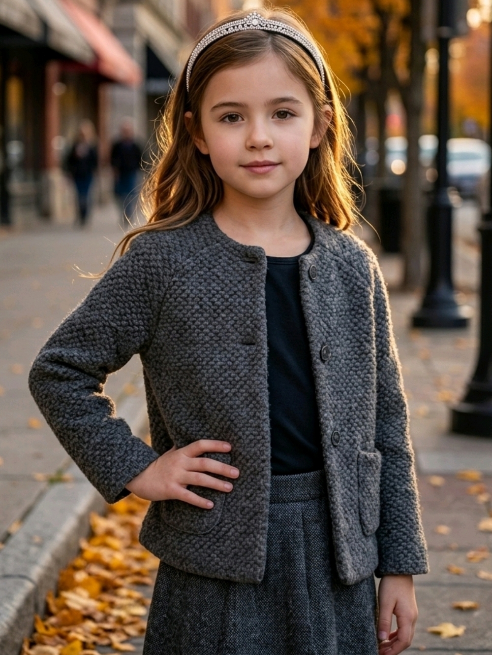 Zara Girl 5/6 Soft Wool Coat Gray 1-Button Peacoat Outerwear Fuzzy Winter Jacket